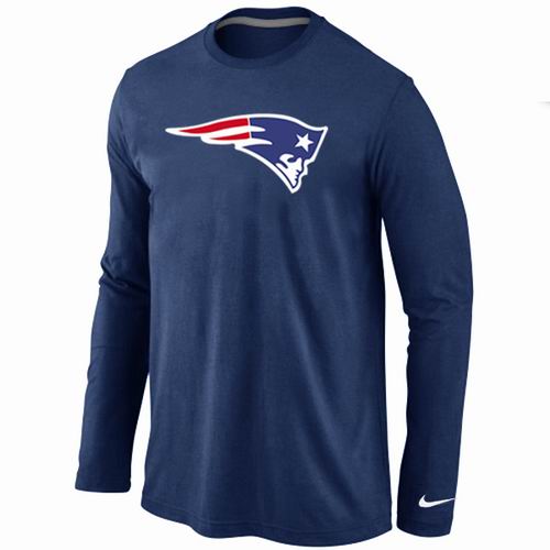 Nike New England Patriots Team Logo Long Sleeve NFL T-Shirt - Navy Blue